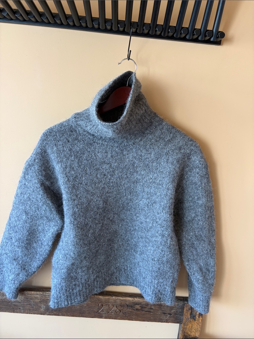 Bare Knitwear Women's Gray Turtleneck Sweater - Soft Knit Pullover
